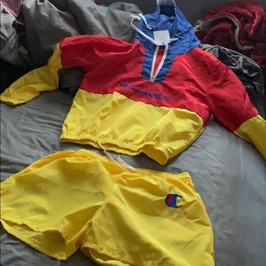 Champion windbreaker a matching shorts